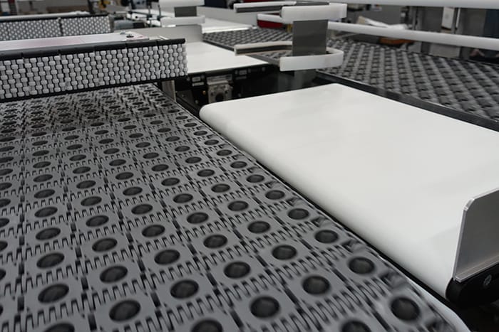 Case Handling System using 3200 Series Conveyors with Intralox ARB Technology Dorner Conveyors